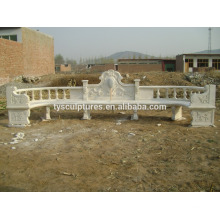 Popular hand carved white marble curved outdoor stone bench for garden